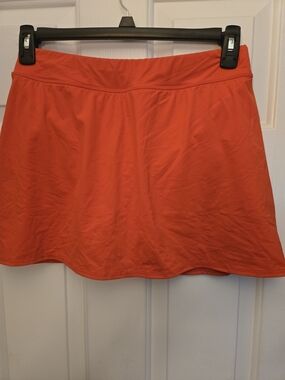 Lands' End Coral Orange Skater Active Skirt